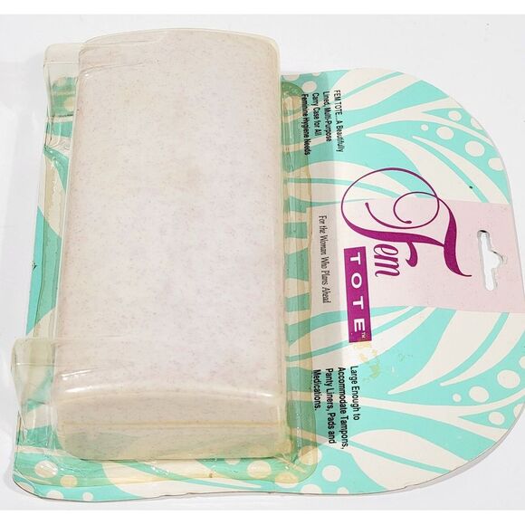 Vintage 1992 White Fem Tote Feminine Carrying Case. Tampons Panty Liners Pads - Picture 7 of 10